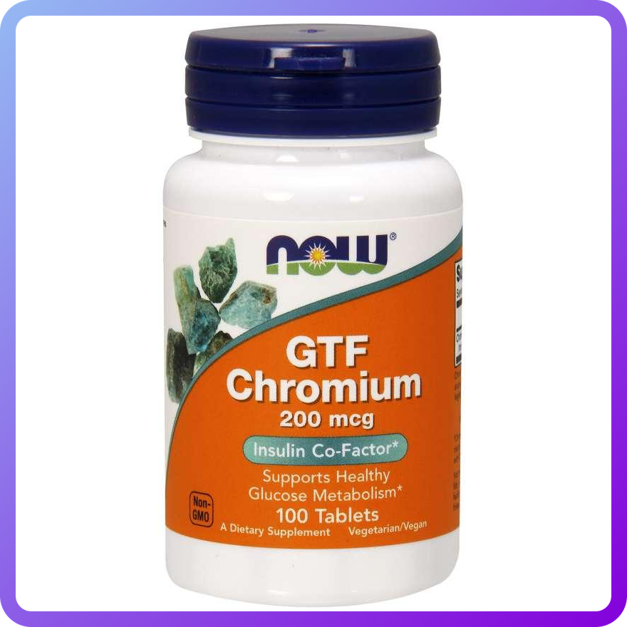Вітаміни і мінерали Now Foods GTF Chromium 200 мкг 100 таб (344237)
