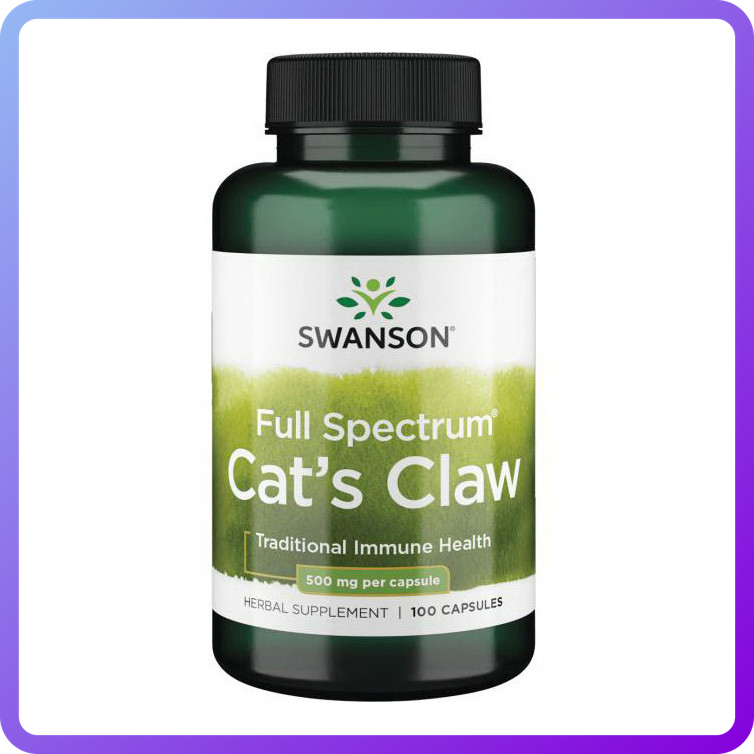 Котячий Кіготь Swanson cat's Claw 500 мг Full Spectrum 100 капс (346352)