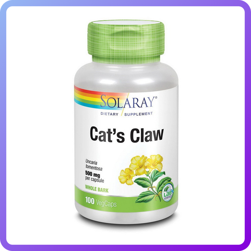 Котячий кіготь Solaray cat's Claw 500 мг 100 вег.капс (346353)