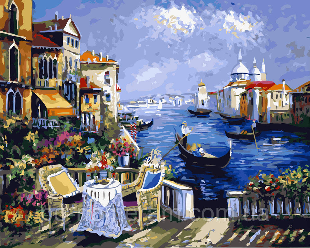 Акційна Картина за номерами BrushMe Венеціанський вечір (BK-GX3626) 40 х 50 см, фото 1