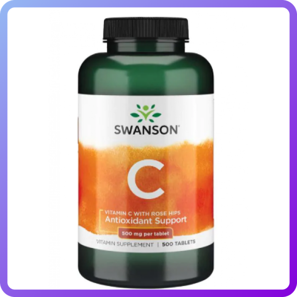 Вітамін С з шипшиною Swanson Vitamin C with Rose Hips 500 мг 500 капс (346371)