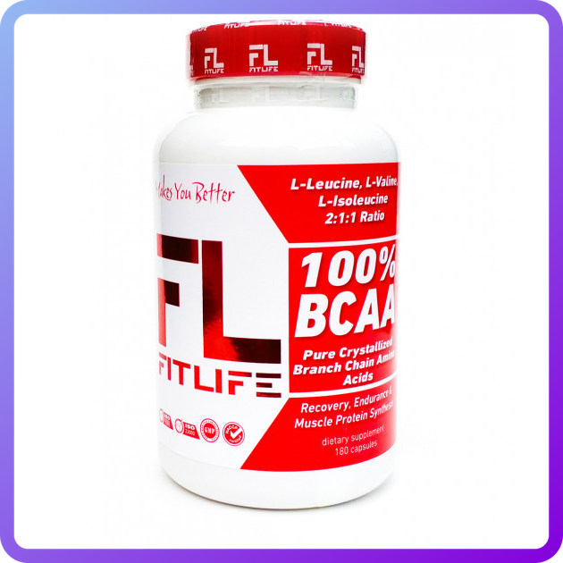 Амінокислоти BCAA FitLife 100% BCAA 180 капс (341894)