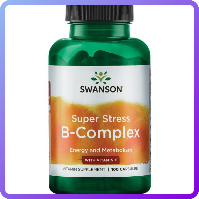 Супер Стресс B-комплекс с витамином С Swanson Super Stress B-Complex 100 капс (114102) - фото 1 - id-p1508795533