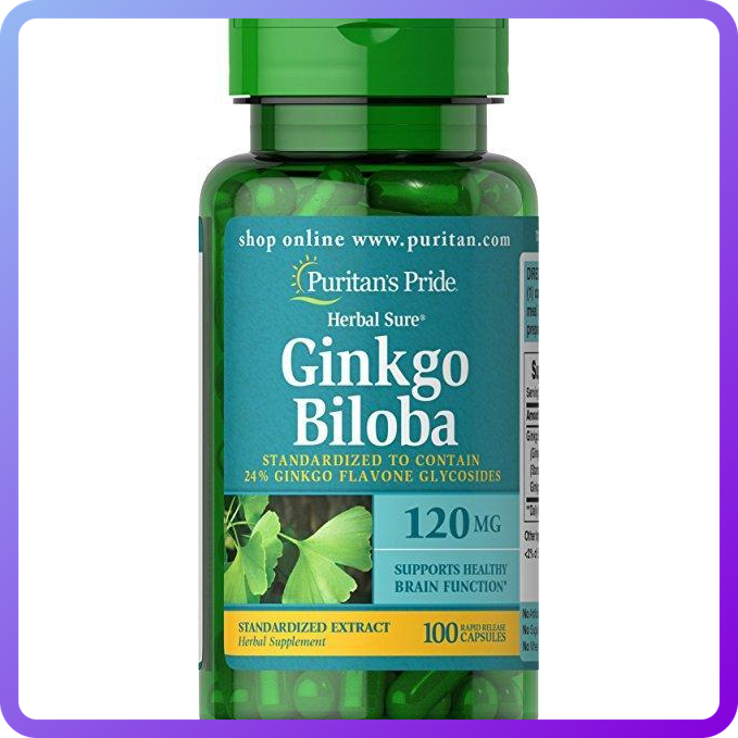 Екстракт Гінкго білоба Puritans Pride Ginkgo Biloba Standardized Extract 120 мг (100 капс) (339316)