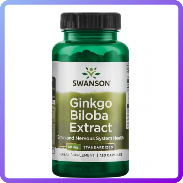 Екстракт гінкго білоба Swanson Ginkgo Biloba Extract Standardized 60 мг 120 капс (346405)