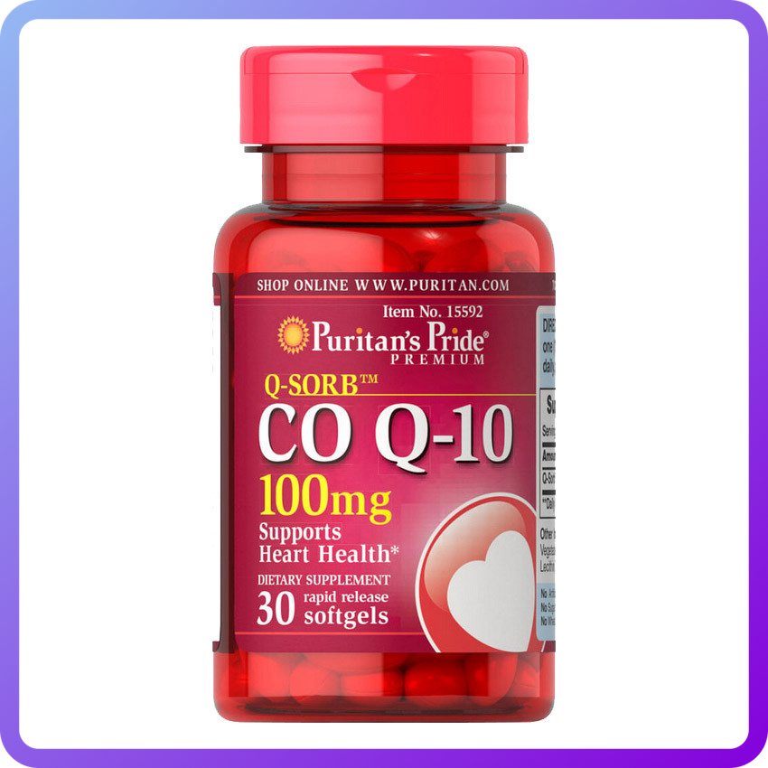 Коэзим Puritans Pride Q-SORB™ Co Q-10 100 мг (30 кап) (339327)