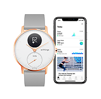 Смарт-годинник WITHINGS Steel HR Watch 36mm White/Rose Gold with Grey Silicone Band