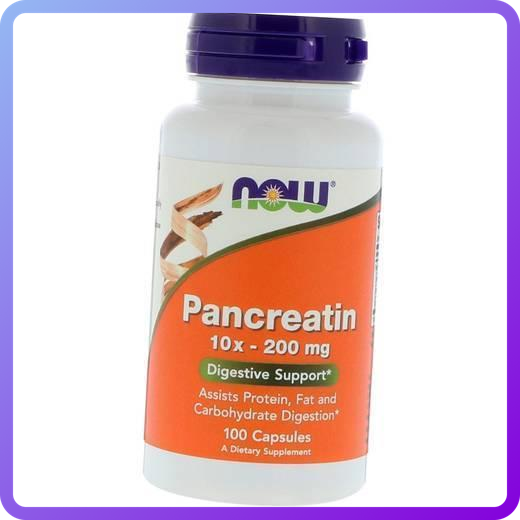 Активне довголіття NOW Pancreatin 10x 200 mg (100 кап) (337671)
