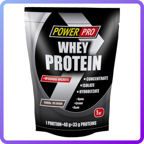 Протеїн Power Pro Whey Protein +урсолова кислота 1 кг (344328)