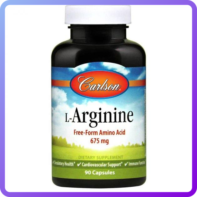 Передтренувальний комплекс Carlson Labs L-Arginine Free-Form Amino Acid 675 мг 90 капс (345377)