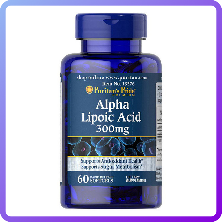 Альфа Ліпоєва Кислота Puritans Pride Alpha Lipoic Acid 300 мг 120 гель.капс (344343)