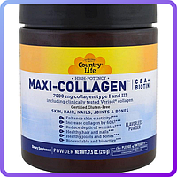 Колаген 1 і 3 Типів + Біотин Country Life Maxi Collagen 7 5 унцій (210 гр) (232085)