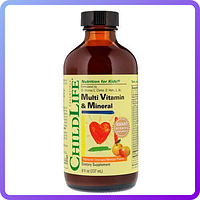 Жидкие Мультивитамины для Детей Вкус Апельсин-Манго ChildLife Multi Vitamin & Mineral 237 мл (454249)