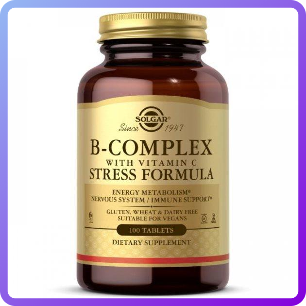 Вітаміни і мінерали Solgar B Complex with vit C 100 таб (345439)