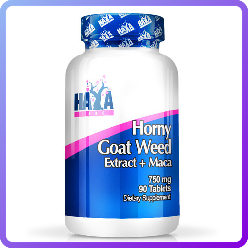 Стимулятори виробництва природного тестостерону HAYA LABS Horny Goat Weed Extract 750 мг + MACA (90 таб) (340744)