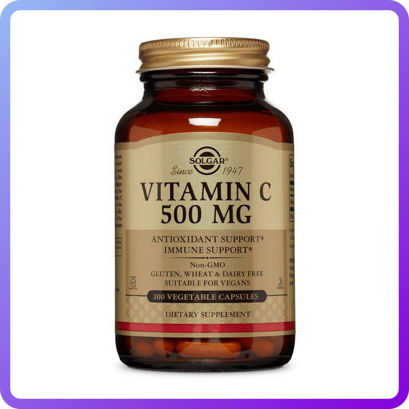 Вітаміни і мінерали Solgar Vitamin C 500 мг 100 вег.капс (344429)