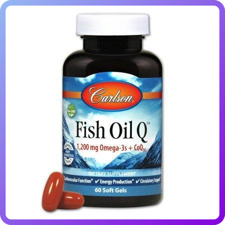 Омега-3 + Коензим Carlson Q10 Fish Oil 60 гельових капсул (343099)
