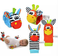 Набор носки и браслеты Sozzy погремушки для малышей, развивающие детские игрушки шуршат и звенят