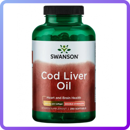 Масло печінки тріски Swanson Cod Liver Oil (Double strength) 700 мг 250 гел.капс (346541)