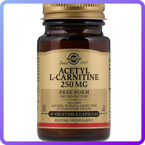 Ацетил-L-карнітин Solgar Acetyl L-Carnitine 250 мг 30 вег.капс (345560)