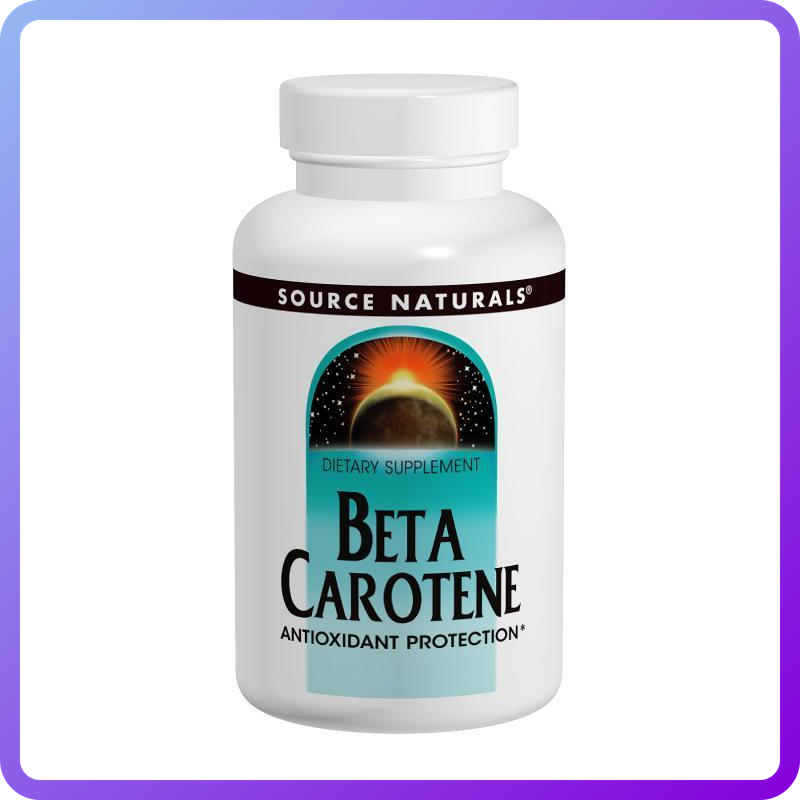 Бета Каротин Source Naturals Beta Carotene (Vitamin А) 25000 IU (100 желатинових капсул) (105611)