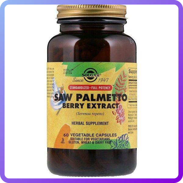 Екстракт Ягід Со Пальметто Solgar Saw Palmetto Berry Extract 60 вег.капс (345606)