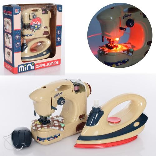 KM6713B Набір іграшкової побутової техніки, швейна машинка, праска, світло, звук, коробка, 27,5-31-12 см