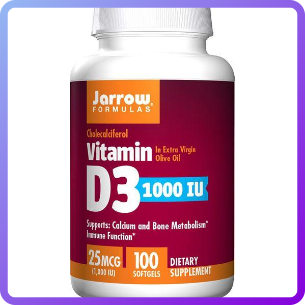 Вітамін D3 (Холекальциферол) Jarrow Formulas Vitamin D3 1000 МО 100 гельових капсул (344595)