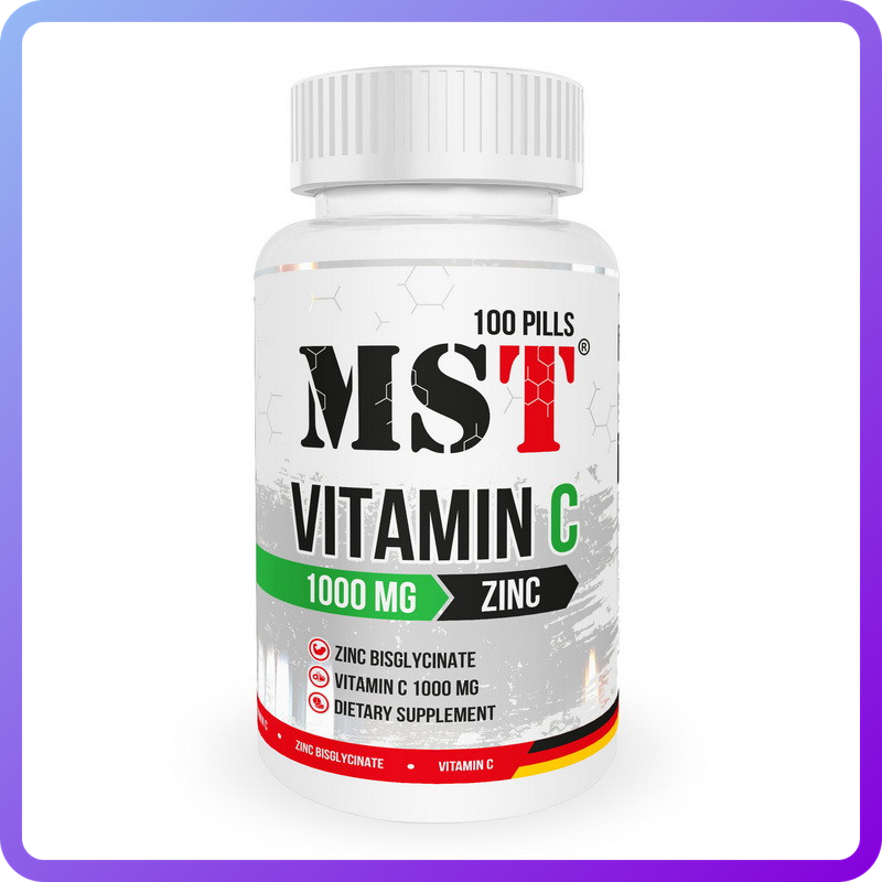 Вітаміни і мінерали MST Nutrition Vitamin C 1000 мг + Zinc 100 капс (345643)