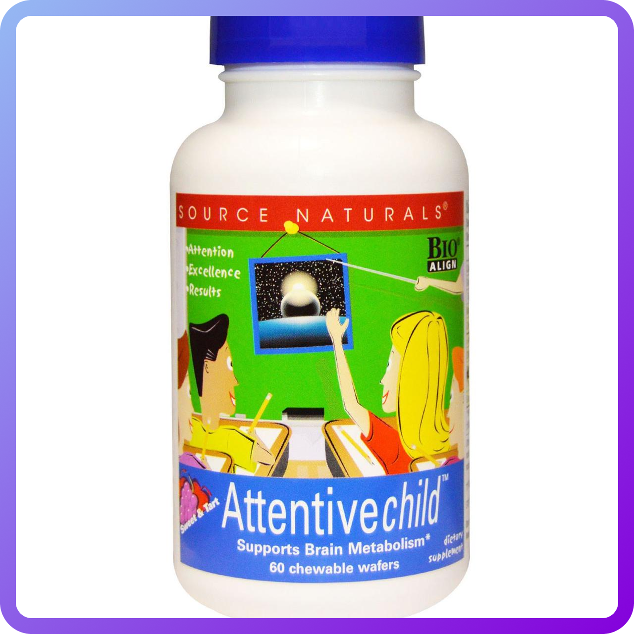 Комплекс для підтримки уваги у дітей Source Naturals Attentive Child (60 таблеток) (338021)