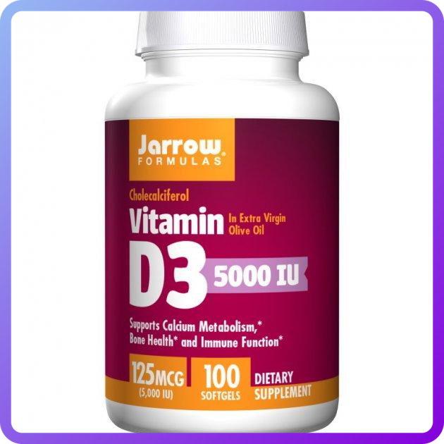 Вітамін D3 (Холекальциферол) Jarrow Formulas Vitamin D3 5000 МО 100 гельових капсул (344597)