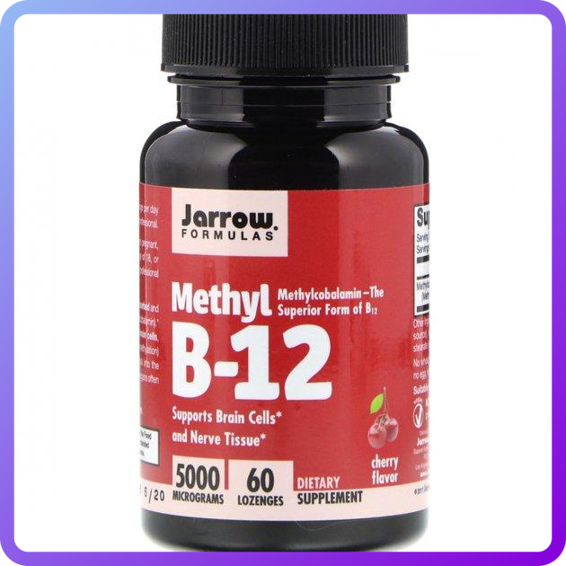 Метил B-12 зі смаком вишні Jarrow Formulas Methyl B-12 5000 мкг 60 льодяників (344611)