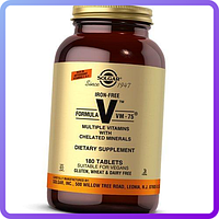 Мультивитамины без железа формула Solgar VM-75 Iron-Free Formula VM-75 180 таблеток (470139)