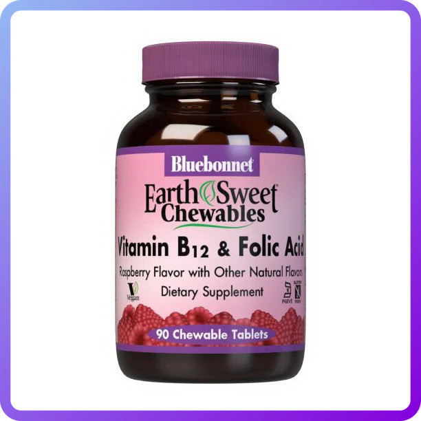 Вітаміни і мінерали Bluebonnet Nutrition Vitamin B12 & Folic Acid 90 жев.таб (345673)