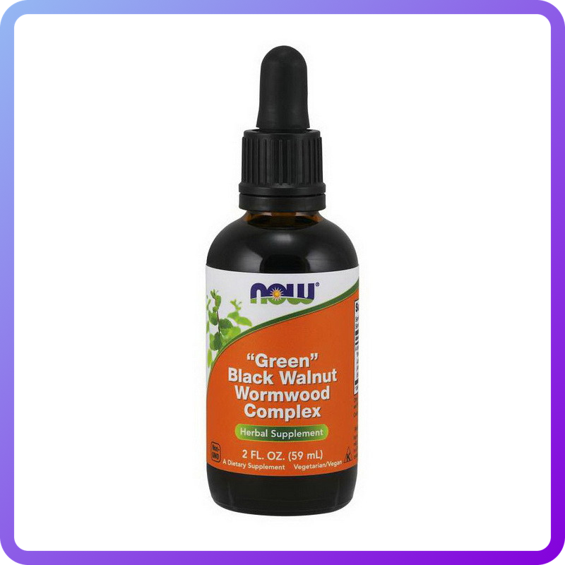 Комплекс "зеленого" чорного горіха та полину Now Foods Black Walnut Wormwood Complex "Green" 59 мл (345687)
