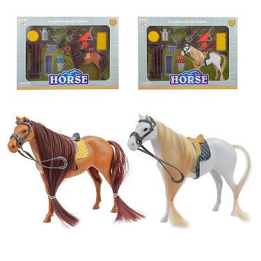KM1229A Кінь іграшка для дітей з аксесуарами, коробка 34,5*25,5*6 см, фото 1