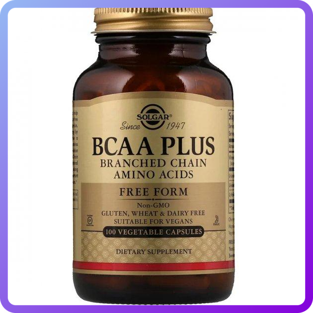 Амінокислоти BCAA Solgar BCAA Plus 100 капсул (344634)