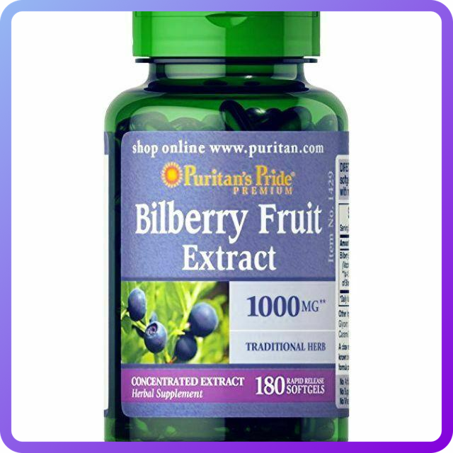 Екстракт чорниці Puritan's Pride Bilberry 1000 мг 180 гел.капс (346721)