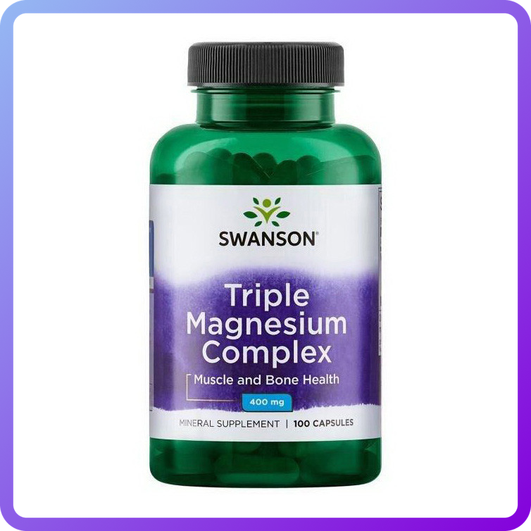 Вітаміни і мінерали Swanson Triple Magnesium Complex 400 мг 100 капс (345708)