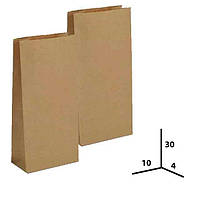 Пакет паперовий коричневий без ручок розмір 10х4х30 1000 шт/ящ.