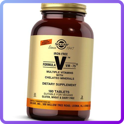 Мультивитамины без железа формула Solgar VM-75 Iron-Free Formula VM-75 180 таблеток (112405) - фото 1 - id-p1478254728