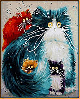 Картина по номерам Babylon Мама кошка (в раме) (NB874R) 40 х 50 см