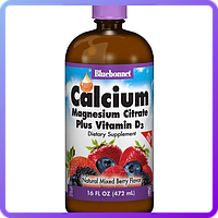 Жидкий Кальций Цитрат Магния + Витамин D3 Вкус Ягод Bluebonnet Nutrition Liquid Calcium Magnesium Citrate Plus