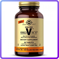Мультивитамины без железа формула Solgar VM-75 Iron-Free Formula VM-75 90 таблеток (112407)