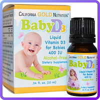 Витамины и минералы California Gold Nutrition Baby Vitamin D3 Drops (400 IU) 10 мл (111096)