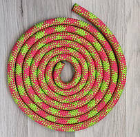 Скакалка для художньої гімнастики 3 м рожево-салатовий T 168