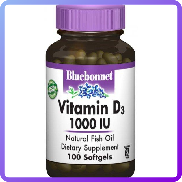 Вітамін Bluebonnet Nutrition D3 1000IU 100 желатинових капсул (344726)