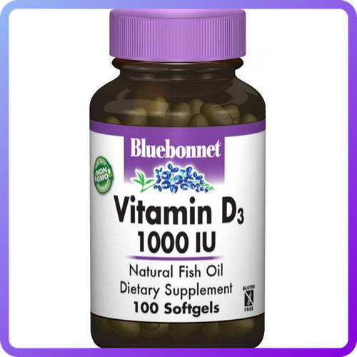 Купить Витамин Bluebonnet Nutrition D3 1000IU 100 желатиновых капсул ...