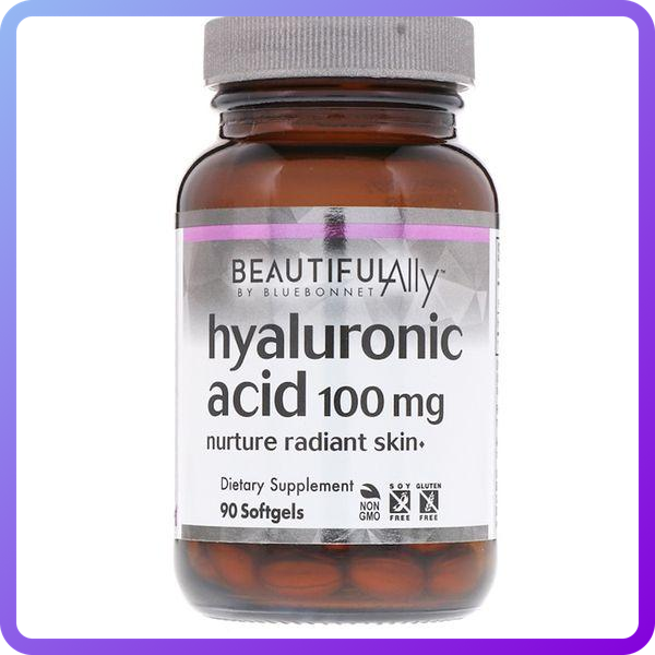 Гіалуронова Кислота Bluebonnet Nutrition Hyaluronic Acid 100 мг Beautiful Ally 90 желатинових капсул (344747)
