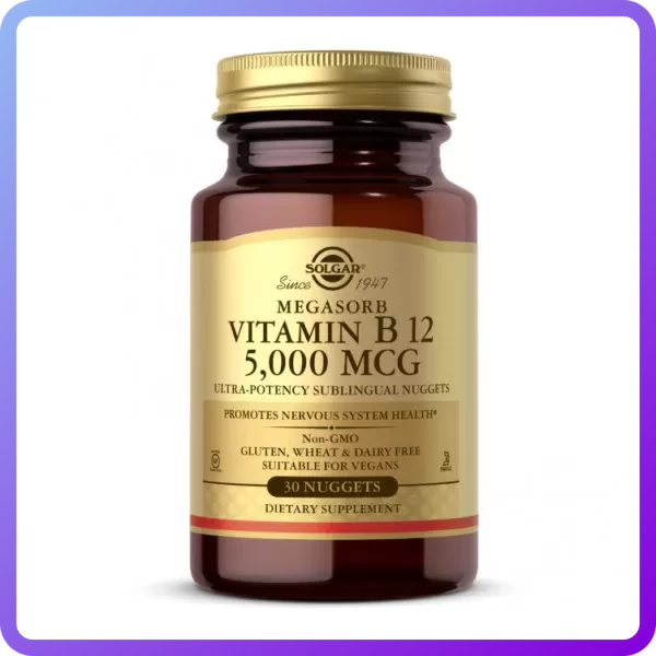 Вітаміни і мінерали Solgar Vitamin B-12 5000 мкг megasorb 30 табл (345796)